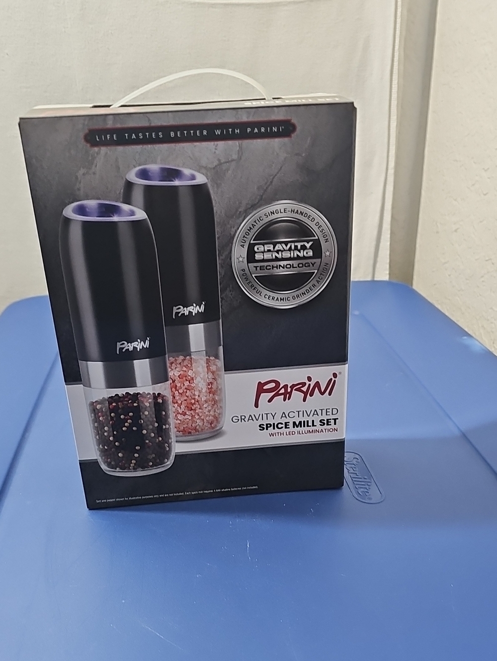 Parini Gravity-Activated Spice Mill Set in Black